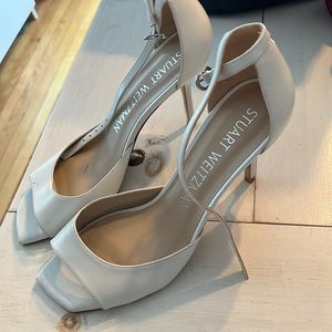 Stuart Weitzman white sandal heels 8.5